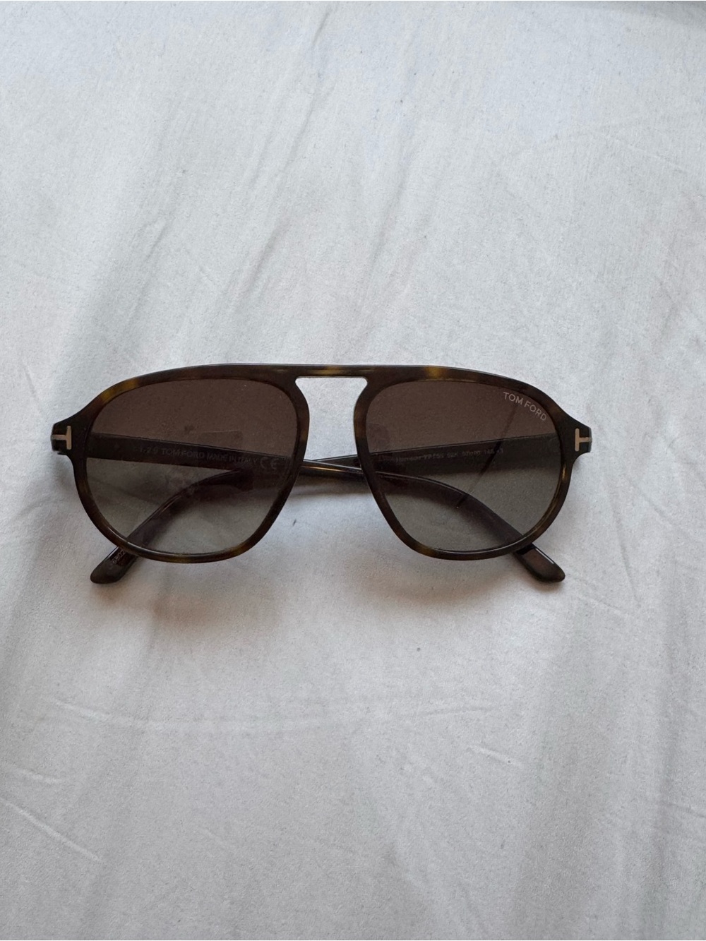 Tom Ford Tortoiseshell Brown Gradient Aviator Sunglasses